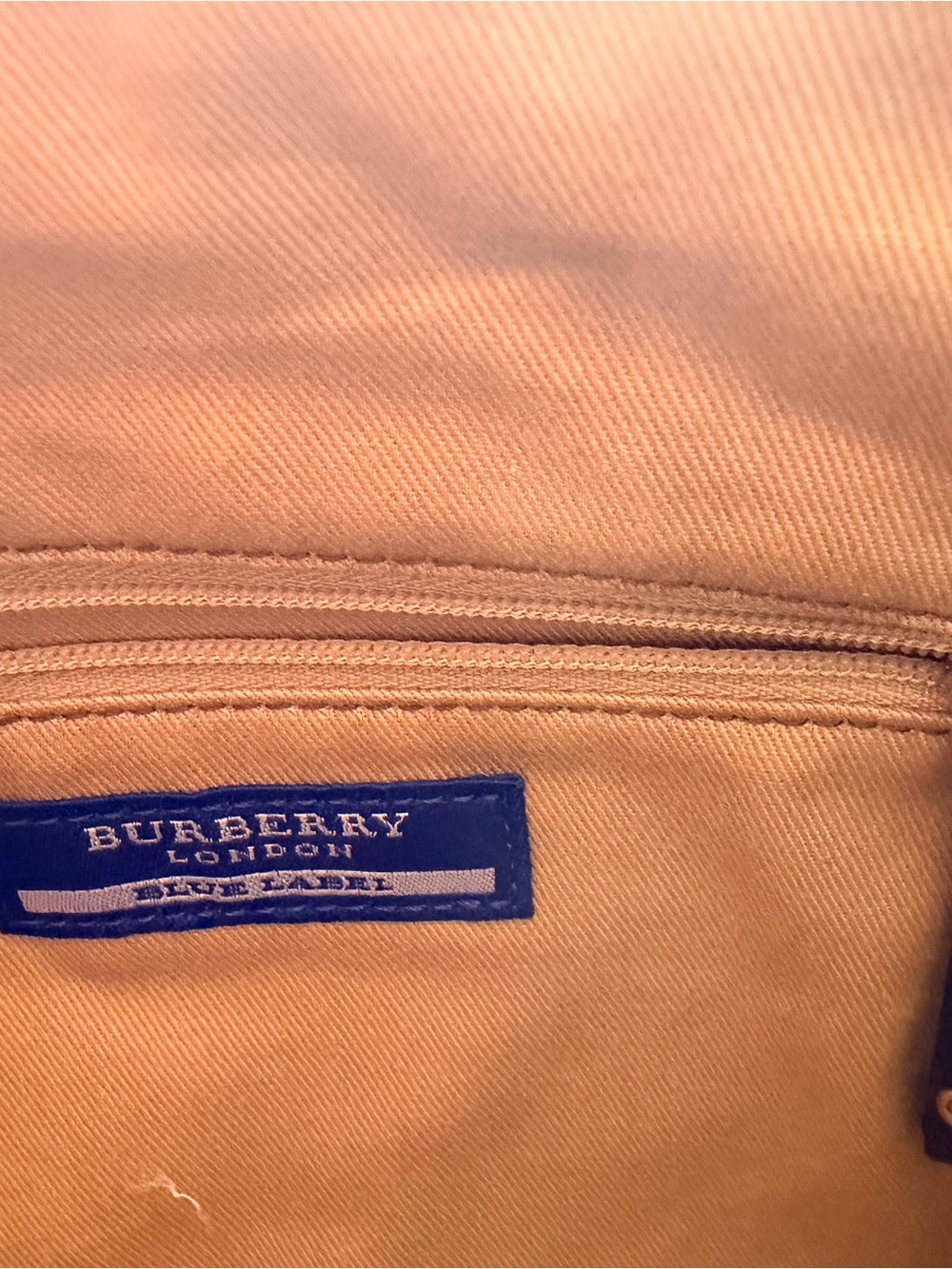 Burberry Beige Canvas Shoulder Bag with Black Trim - Picture 8 of 8